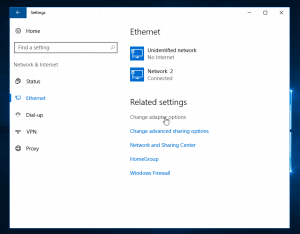 ethernet settings