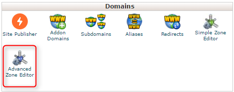 cPanel Advanced Zone Editor