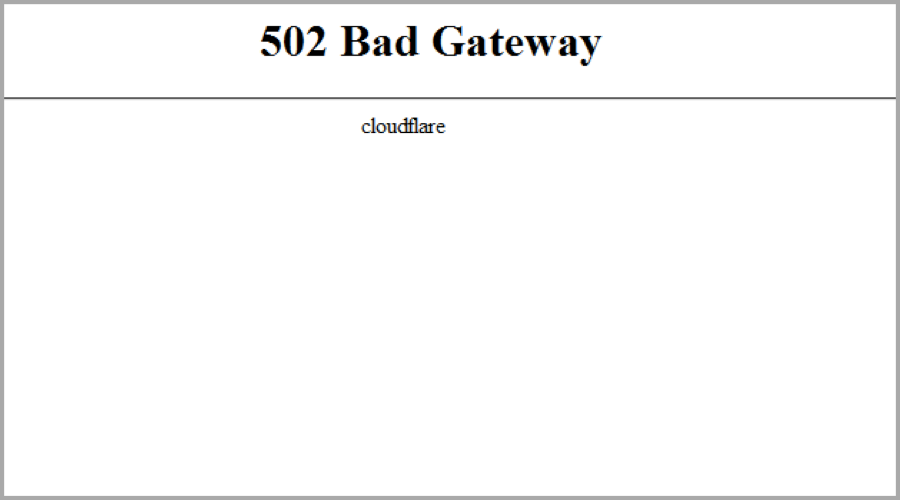 502 bad gateway