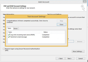 test account settings tasks