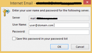 internet email username password