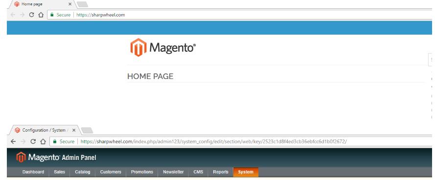 magento frontend backend