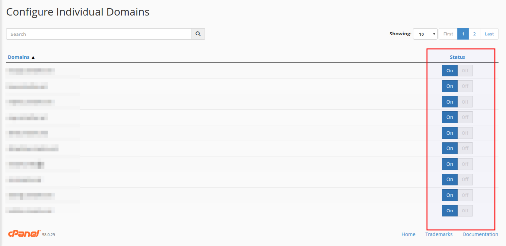 configure individual domains