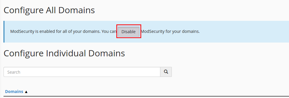 disable ModSecurity