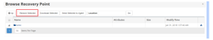 browse recovery point restore selected