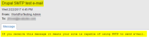 Drupal SMTP test e-mail