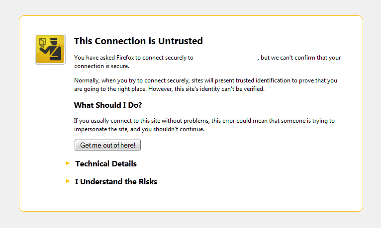this connection is untrusted