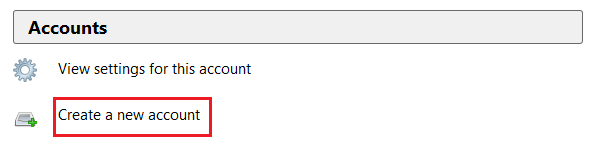create new account