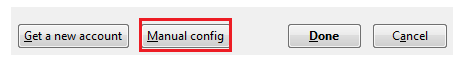 mail account setup manual config