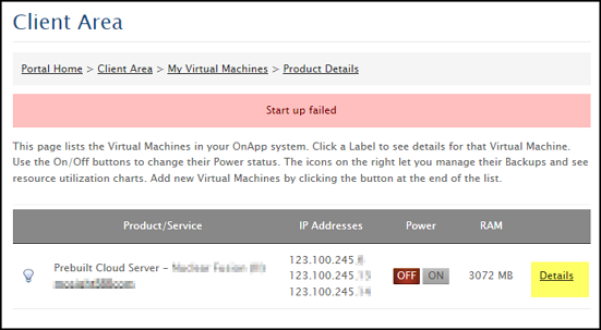 cloud server details