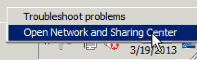 open network and sharing center