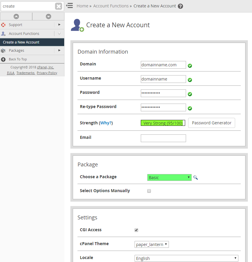 domain information and package