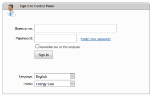 sign in to control panel