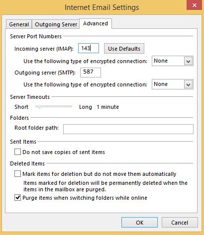internet email settings