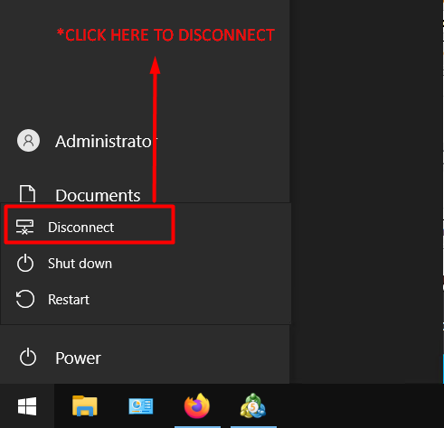 Disconnect in Windows 10