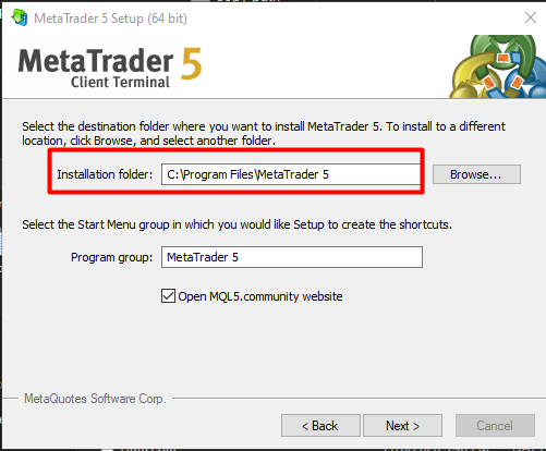 MT installation Folder Path